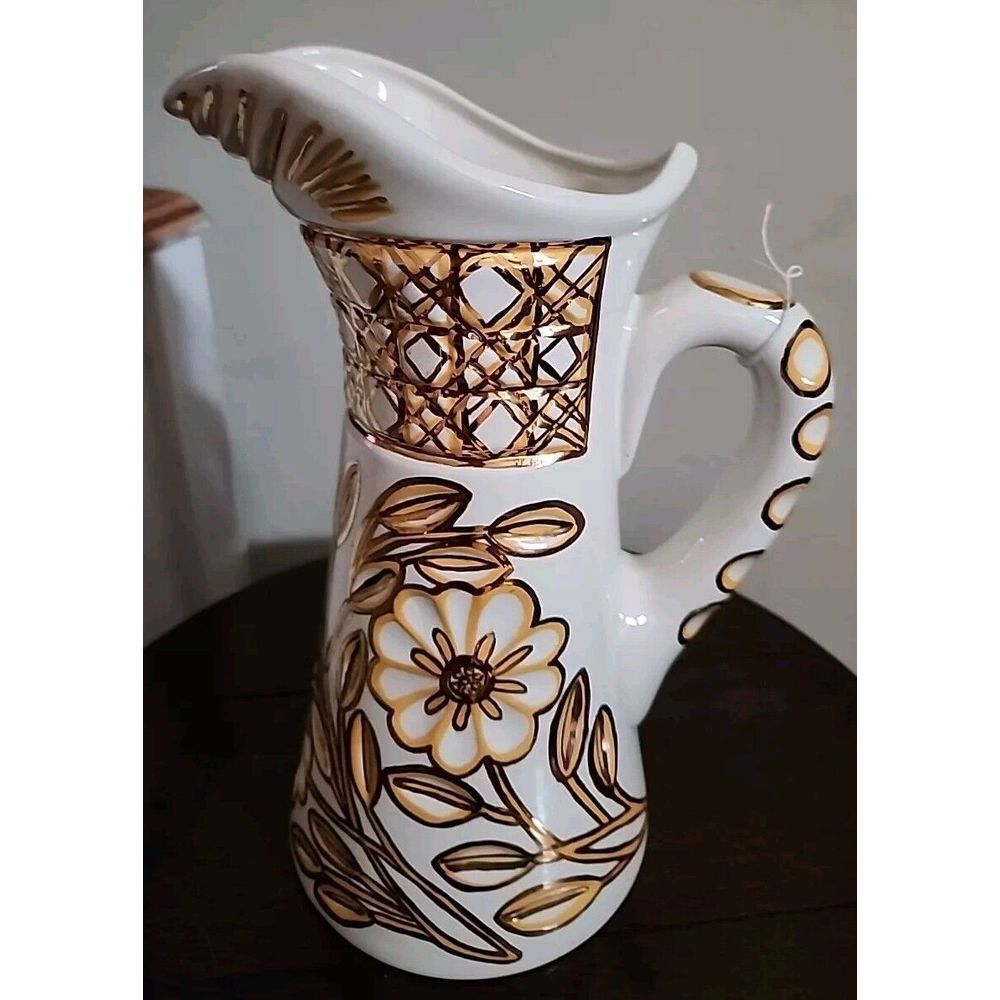 Gold And Yellow Water Pitcher Vintage